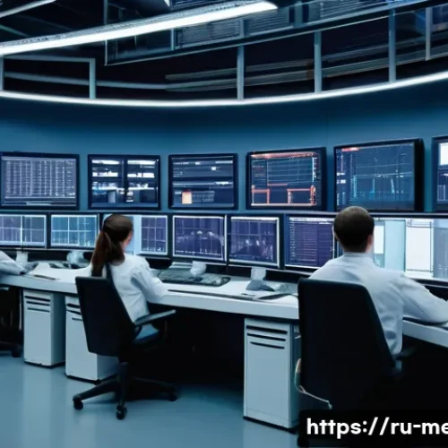 기계공학 통합제어시스템 - A high-tech industrial control room with multiple PLC (Programmable Logic Controller) units mounted ...